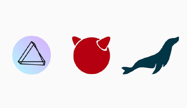 Logo icons for PhotoPrism, FreeBSD and MariaDB